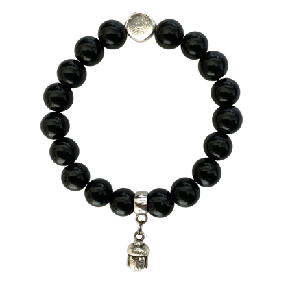 onyx 10mm met zilver 19,5cm 019