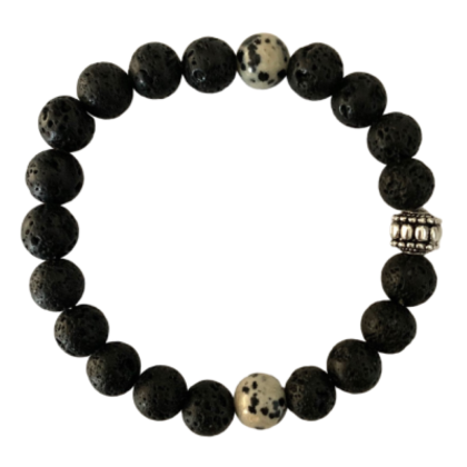 Armband Lava en Dalmatier Jaspis 8 mm 20,5 cm