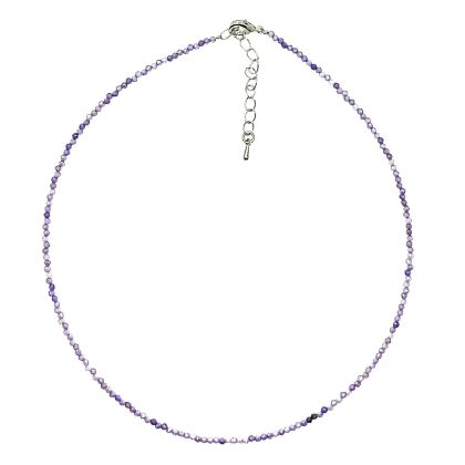 Collier lila/paarse zirkonia natuursteen