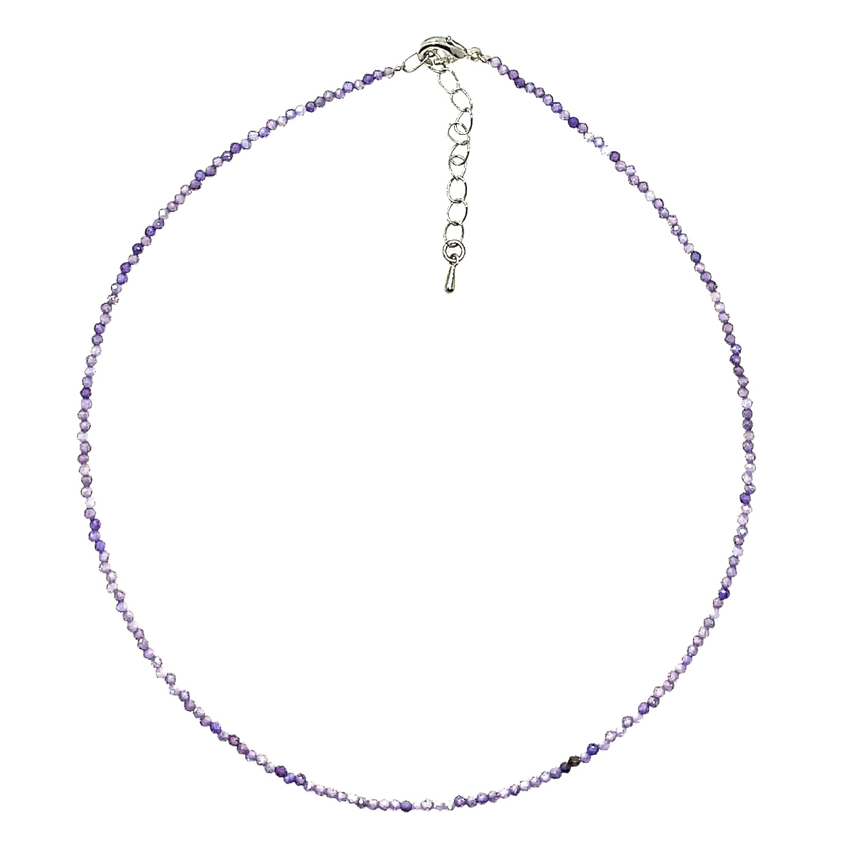 Collier lila/paarse zirkonia natuursteen