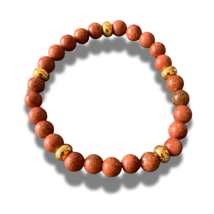 Armband gold sand stone 6 mm 19,5 cm