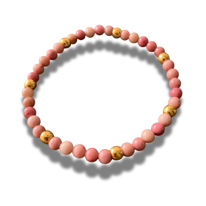 Armband - Roze/Rode Jade - Natuursteen - 4 mm - 19 cm