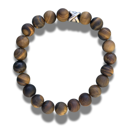 Armband matte tijgeroog 8 mm 19 cm