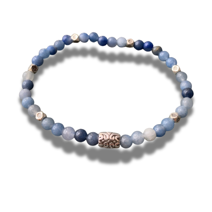 Armband - natuursteen - blauwe aventurijn - 4 mm 18 cm
