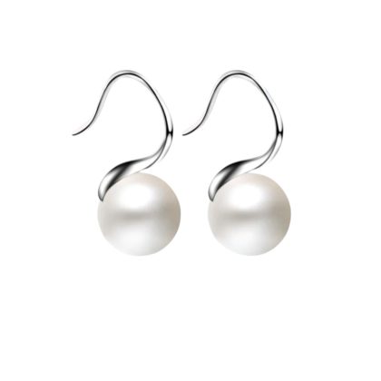 Oorhangers - 925 sterling zilver - silver - kunstmatige parel