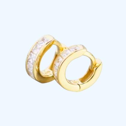 Oorhangers - zilver - goudkleur - zirkonia - 13 mm