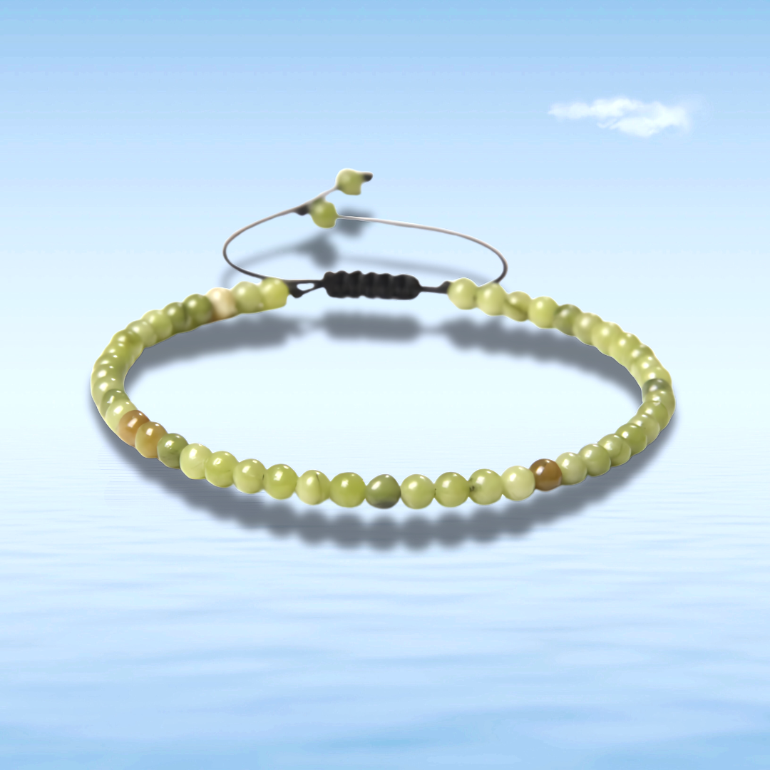 Armband - natuursteen - groene quartz - 4 mm - Afbeelding 4