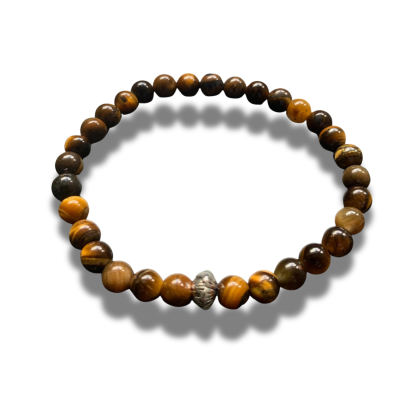 Armband - natuursteen - Tijgeroog - 6 mm - 19 cm