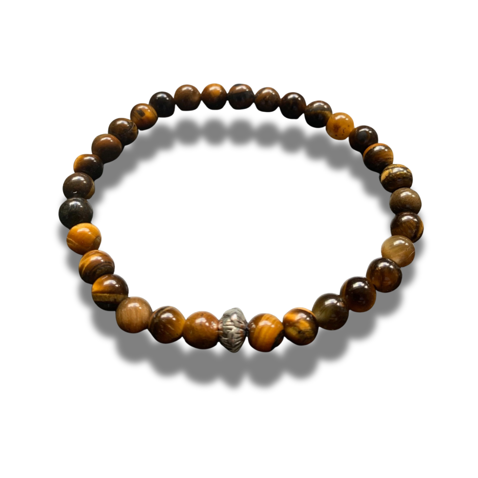 Armband - natuursteen - Tijgeroog - 6 mm - 19 cm