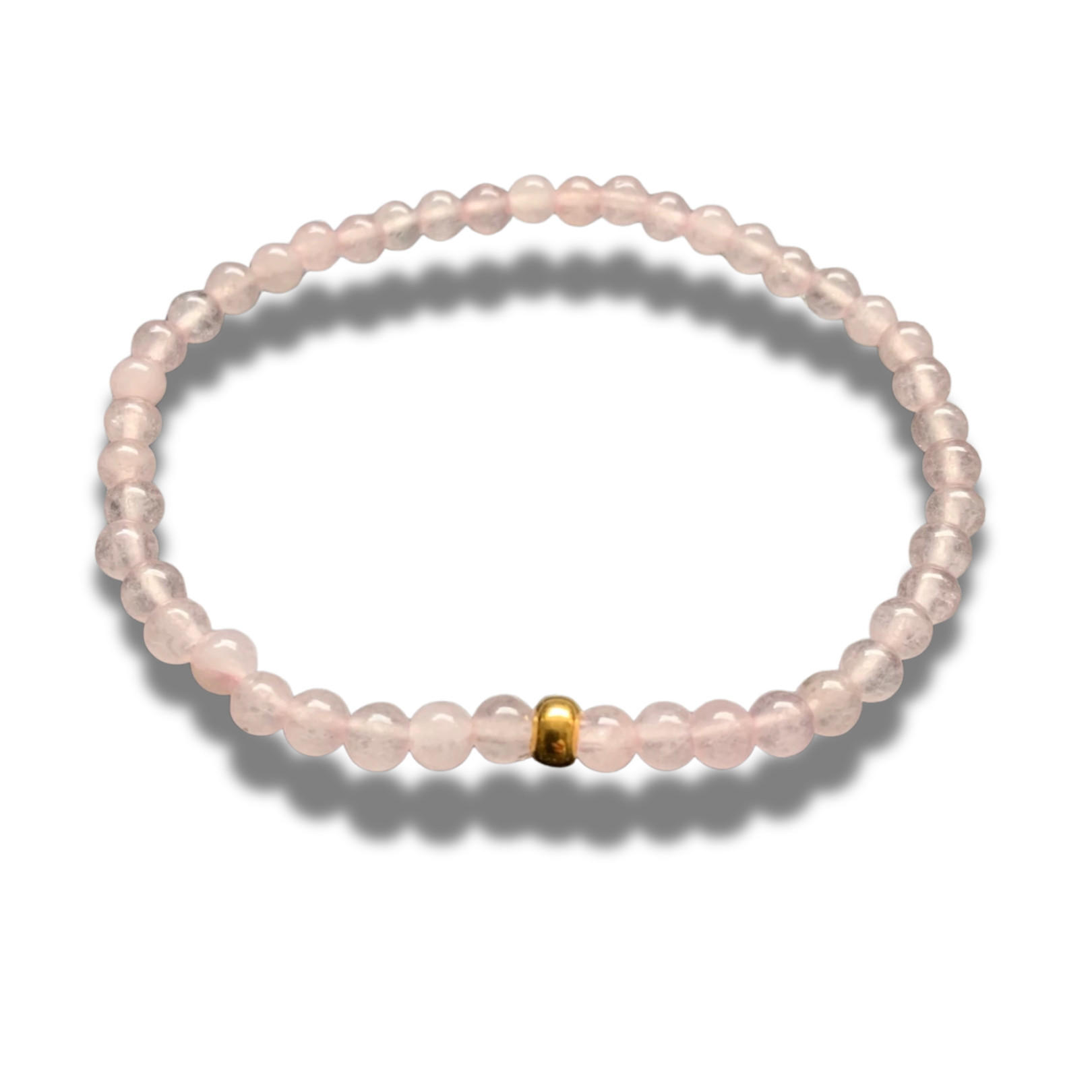 Armband - natuursteen - Rosequartz - 4 mm - 19 cm