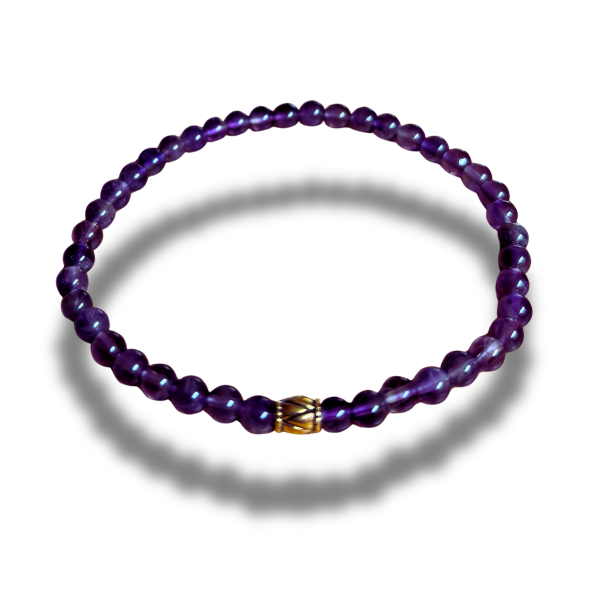 Armband - natuursteen - Amethist - 4 mm - 19 cm