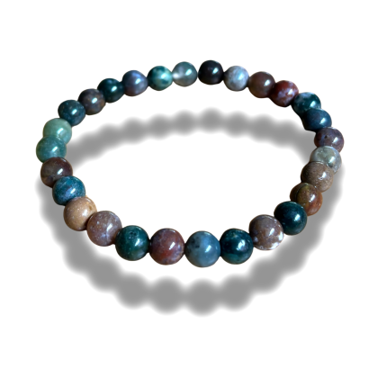 Armband - natuursteen - India agaat - 6 mm - 18 cm