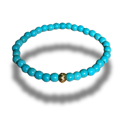 Armband - natuursteen - turquoise - 6 mm - 19,5 cm