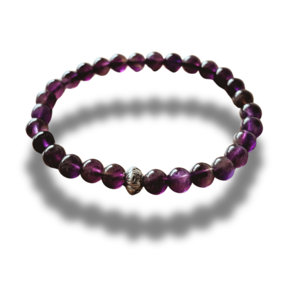 Armband - natuursteen - amethist - 6 mm 18,5 cm