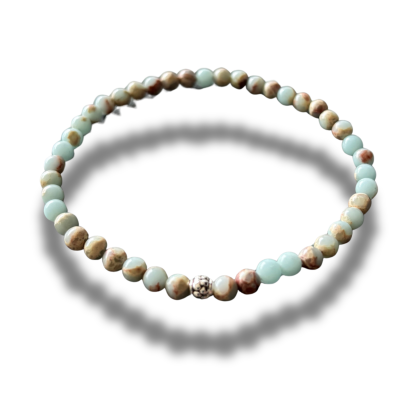 Armband - natuursteen - 4 mm - 19 cm - shou shan jaspis