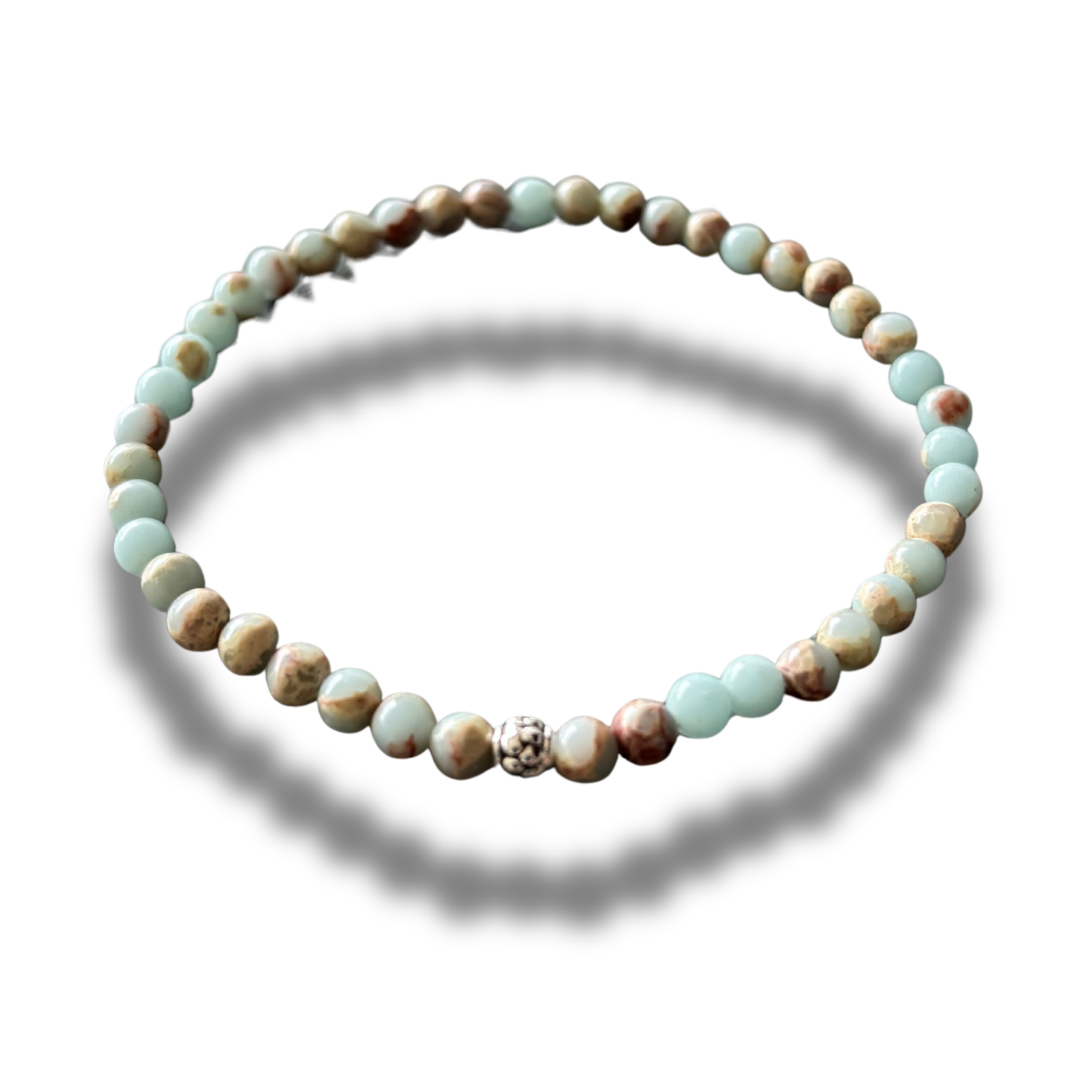 Armband - natuursteen - 4 mm - 19 cm - shou shan jaspis