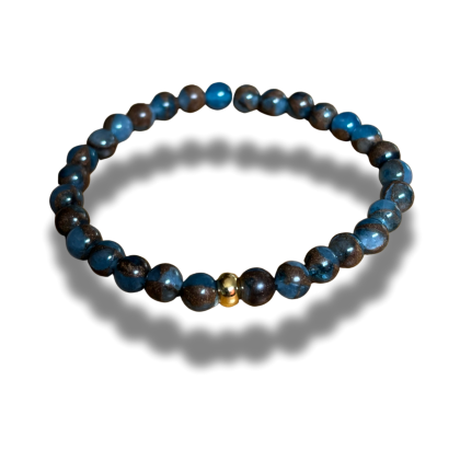 Armband - natuursteen - blue cloisonne jaspis - 6 mm - 19 cm