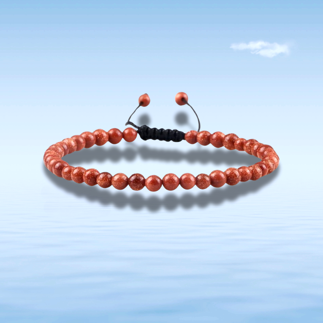 Armband - natuursteen - zonnesteen - 4 mm - 16 tot circa 21 cm - Afbeelding 5