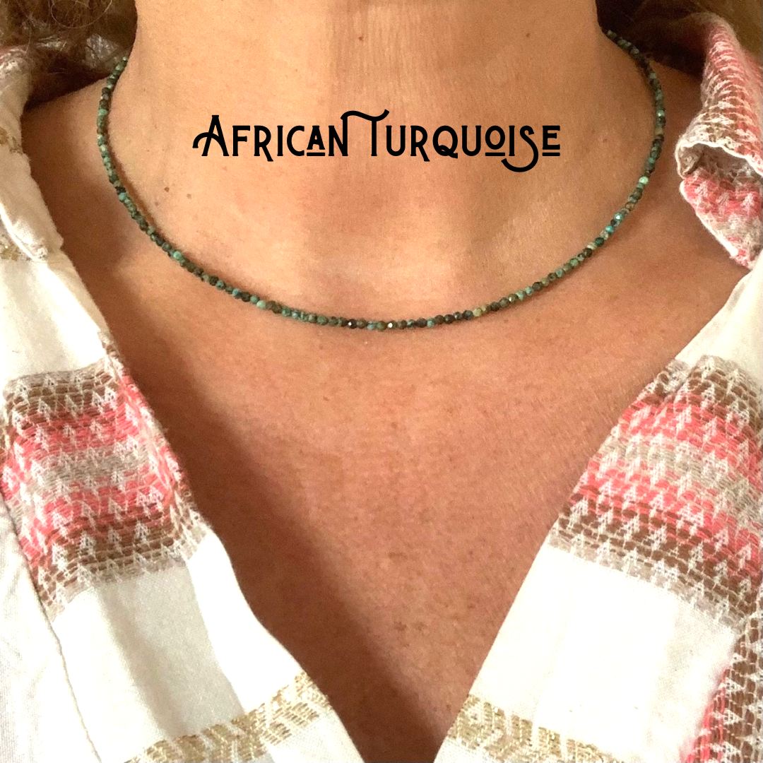 Collier African Turquoise – Natuursteen - met verlengketting - Afbeelding 2