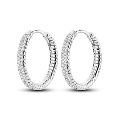 Oorringen - 925 zilver - zirkonia - Buddha stijl - Pandora stijl - Bali stijl
