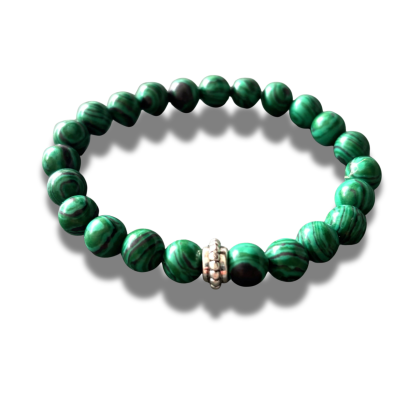 Armband - natuursteen - malachiet - 8 mm 19 cm