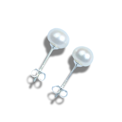 Oorbellen - oorstekers - zoetwaterparel - 5 mm – 925 Sterling Zilver