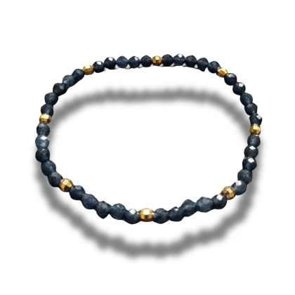 Armband - natuursteen - saffier gefaceteerd - 4 mm - 19 cm