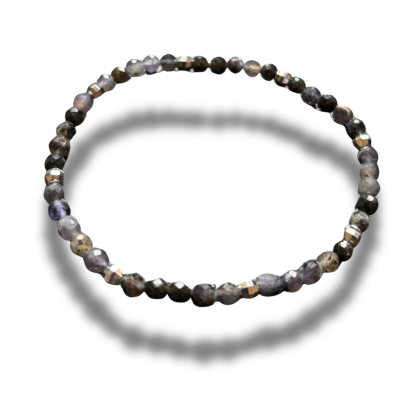 Armband van Natuursteen – Cordiriet Gefacetteerd – 4 mm – 18 cm