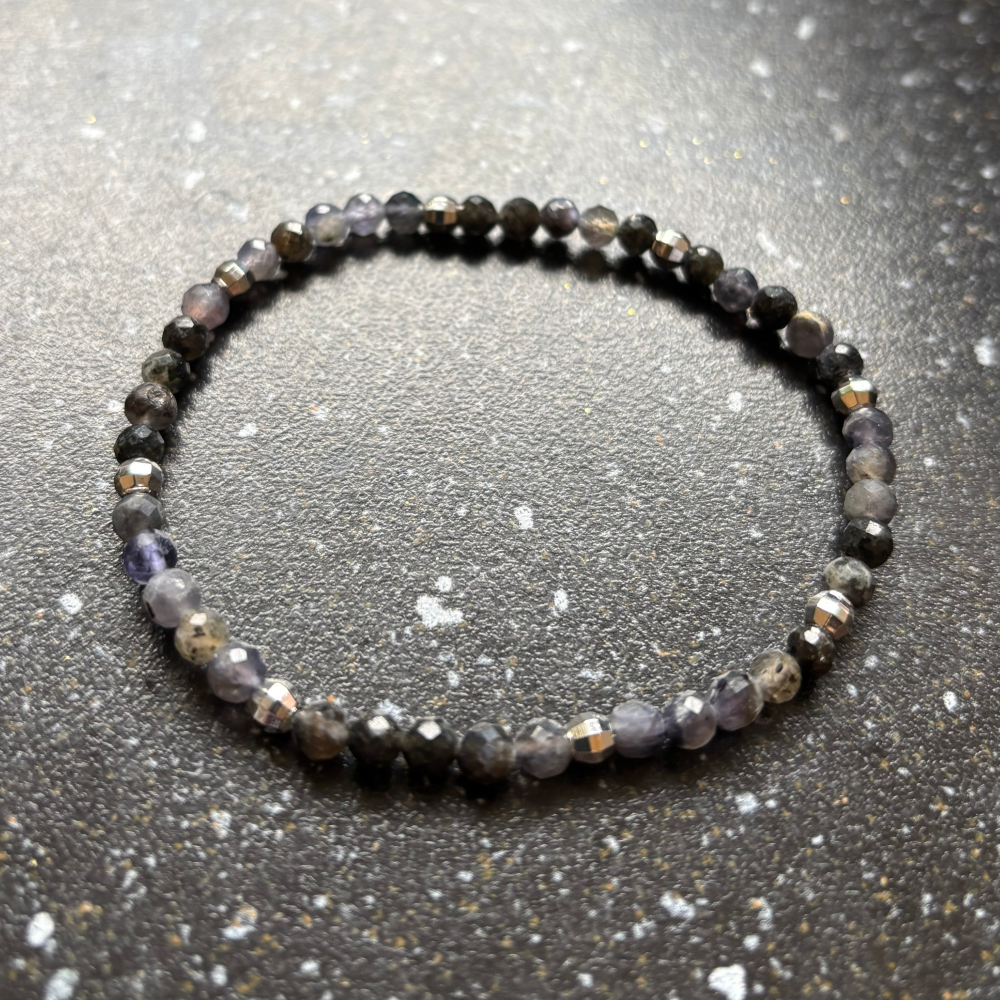 Armband van Natuursteen – Blue Kyanite Gefacetteerd – 4 mm – 19 cm - Afbeelding 4