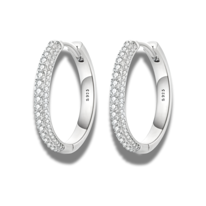 Oorstekers - oorbellen - 925 sterling zilver - zirkonia - klapsluiting