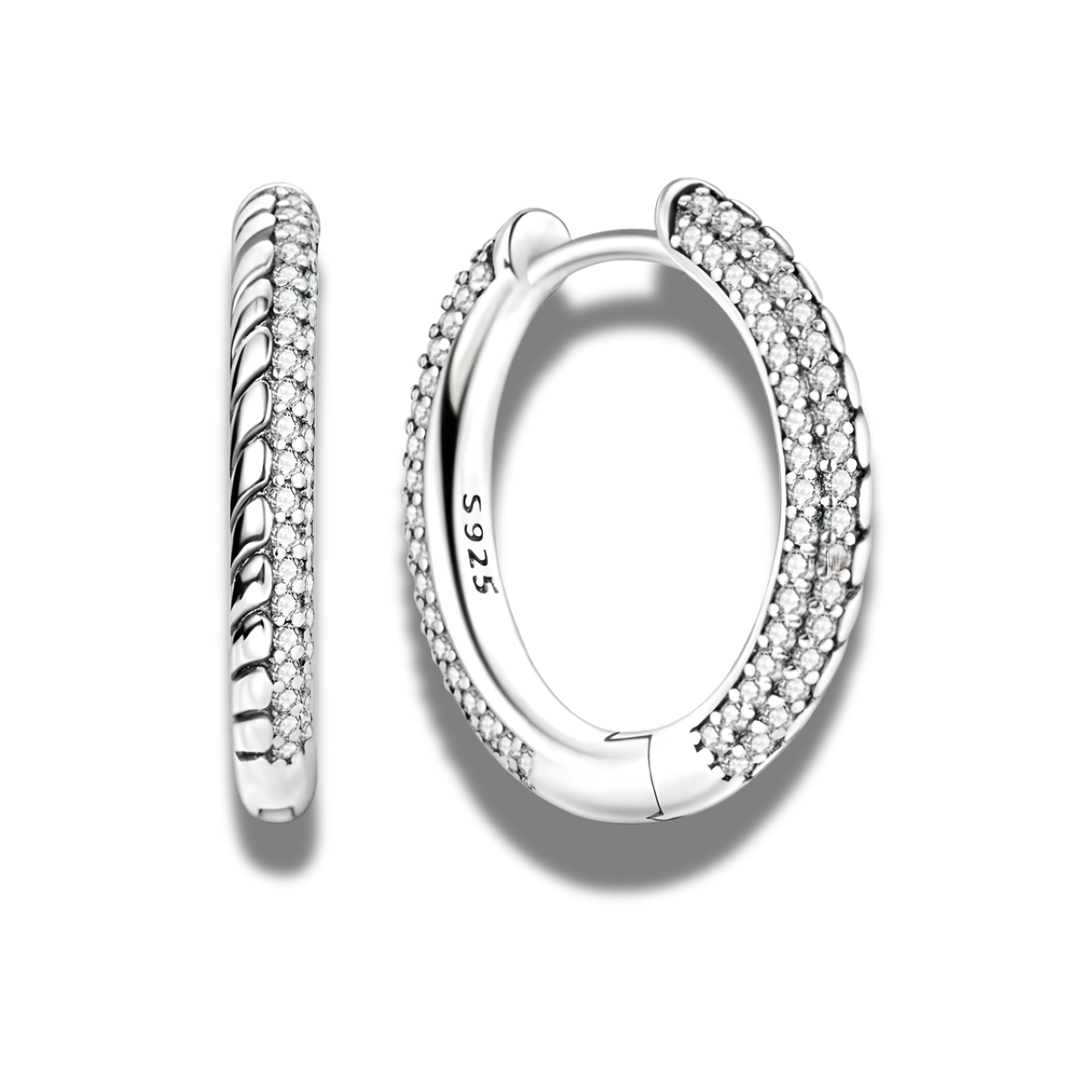 Oorstekers - oorbellen - 925 sterling zilver - half zirkonia - half buddha- klapsluiting - Afbeelding 4