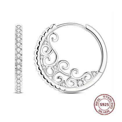 Oorstekers - oorbellen - 925 sterling zilver - zirkonia bewerkt binnen